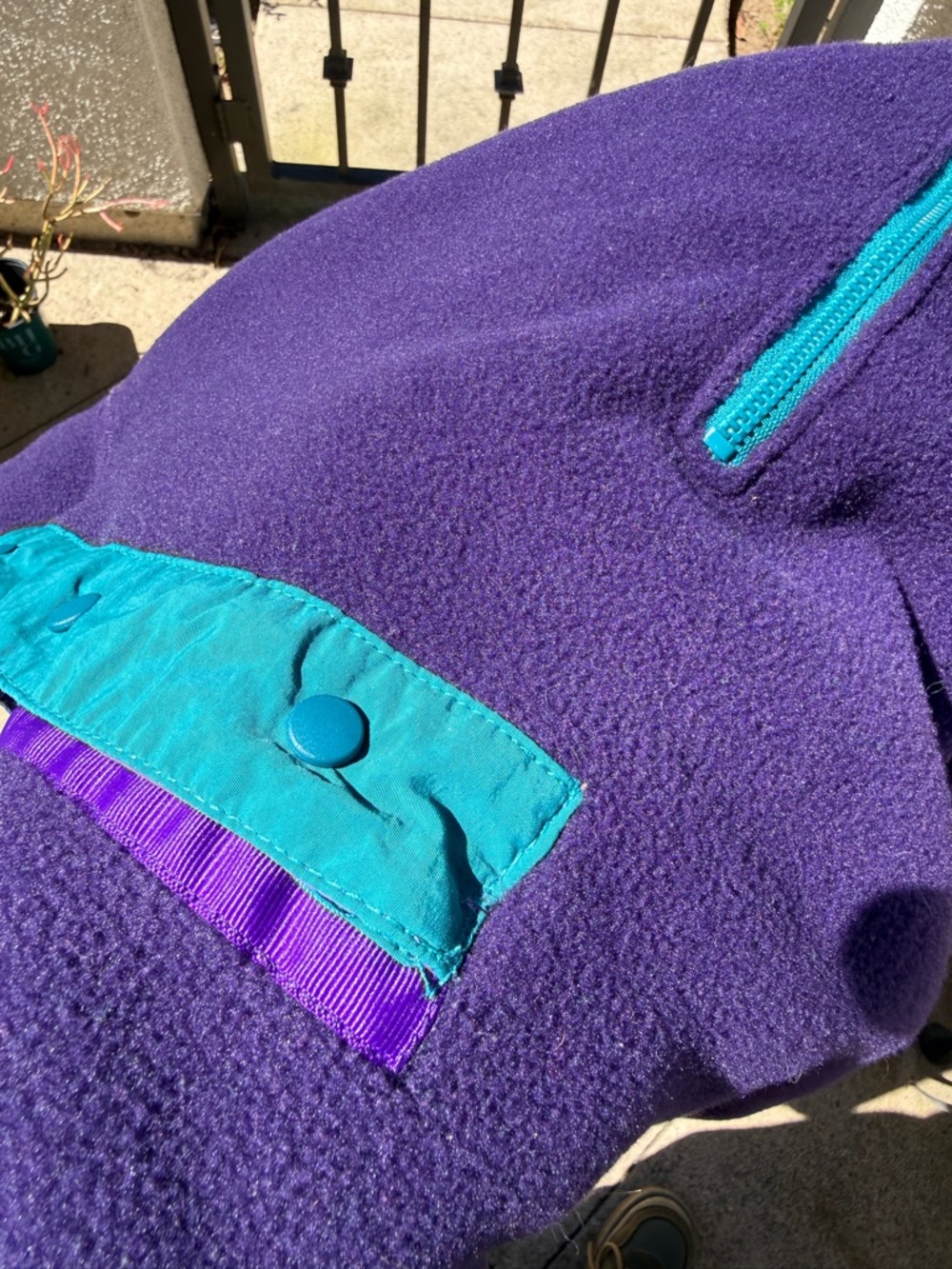 Vintage 90s Columbia Purple Retro Quarter snap Fleece Pullover XL tall gorpcore - Picture 6 of 8